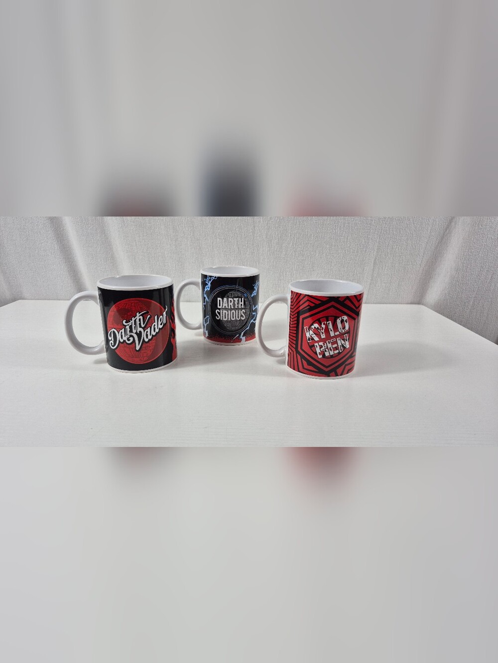 Ceramic Cups Darth Vader, Darth Sidious, and Kylo Ren